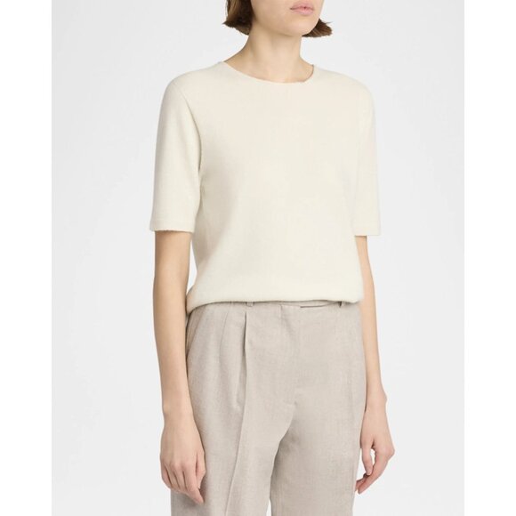 The Row Ipar Top in Pale Green Small Womens Cashmere SHort Sleeve Sweater - Picture 11 of 13
